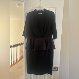 Elegant Black Peplum Clergy Dress